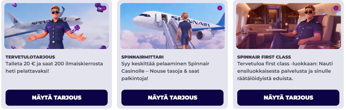 spinnair casino bonus
